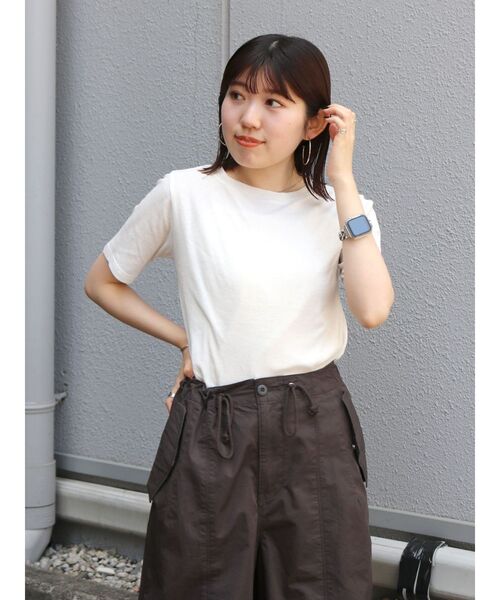 Ungrid（アングリッド）の「シアーテレコフィットTee（Tシャツ/カットソー・レディース・ブラック/オフホワイト/ピンク/グリーン/パープル・FREE）」の8枚目の写真