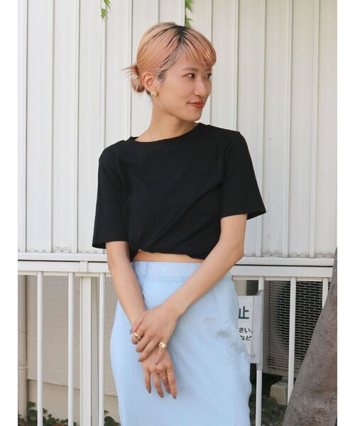 Ungrid（アングリッド）の「シアーテレコフィットTee（Tシャツ/カットソー・レディース・ブラック/オフホワイト/ピンク/グリーン/パープル・FREE）」の11枚目の写真