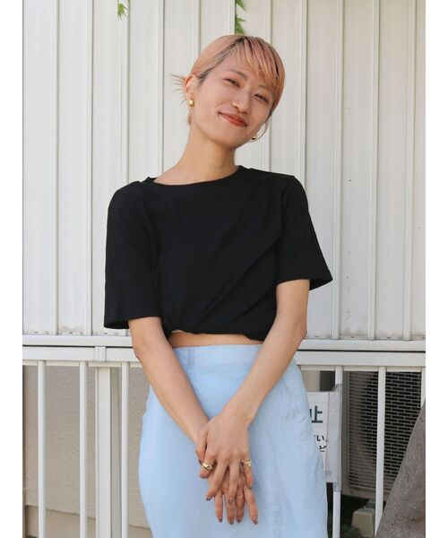 Ungrid（アングリッド）の「シアーテレコフィットTee（Tシャツ/カットソー・レディース・ブラック/オフホワイト/ピンク/グリーン/パープル・FREE）」の12枚目の写真