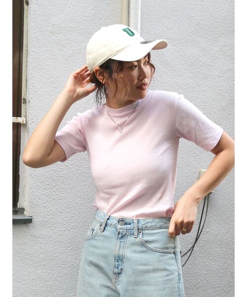 Ungrid（アングリッド）の「シアーテレコフィットTee（Tシャツ/カットソー・レディース・ブラック/オフホワイト/ピンク/グリーン/パープル・FREE）」の15枚目の写真