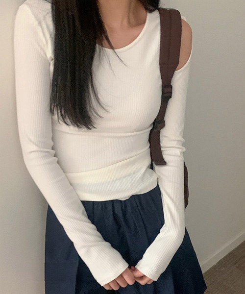 Dita Muaj.(ディータムアージュ)の「ショルダーリボンバレエトップス(Tシャツ/カットソー・レディース・ホワイト/パープル・M/L)」の21枚目の写真