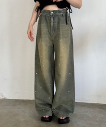 OLIVE des OLIVE | ウエストホックワイドデニムパンツ(その他パンツ)