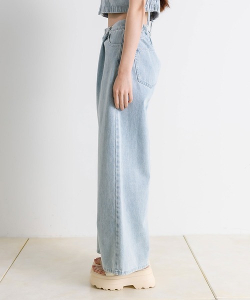 OLIVE des OLIVE(オリーブデオリーブ)の「ウエストホックワイドデニムパンツ(その他パンツ・レディース・サックスブルー/ブルー系その他/ブラック系その他/ブルー・SMALL/MEDIUM)」の10枚目の写真