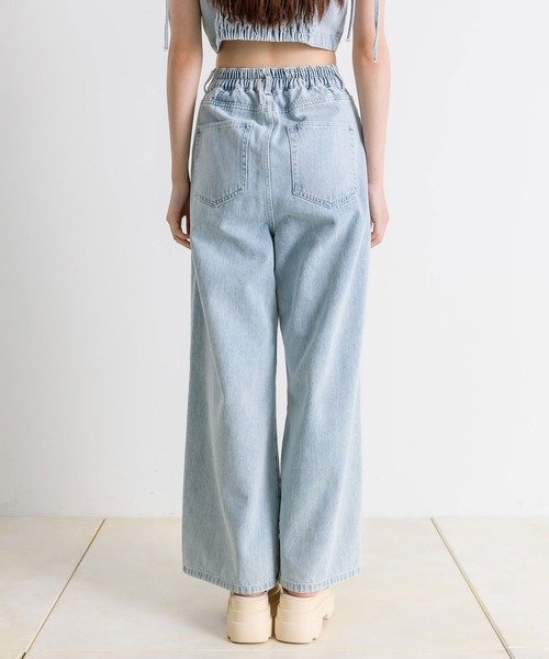 OLIVE des OLIVE(オリーブデオリーブ)の「ウエストホックワイドデニムパンツ(その他パンツ・レディース・サックスブルー/ブルー系その他/ブラック系その他/ブルー・SMALL/MEDIUM)」の9枚目の写真