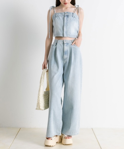 OLIVE des OLIVE(オリーブデオリーブ)の「ウエストホックワイドデニムパンツ(その他パンツ・レディース・サックスブルー/ブルー系その他/ブラック系その他/ブルー・SMALL/MEDIUM)」の18枚目の写真