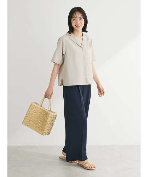 Green　Parks（グリーンパークス）の「接触冷感　開襟シャツ（シャツ/ブラウス・レディース・ライトベージュ/グリーン/モカ・FREE）」の9枚目の写真