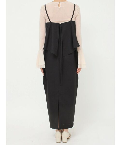 LAGUNAMOON（ラグナムーン）の「バッグラペルキャミワンピース（ワンピース・レディース・ベージュ/ブラック・SMALL/MEDIUM）」の7枚目の写真