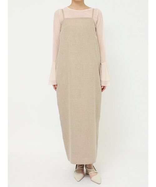 LAGUNAMOON（ラグナムーン）の「バッグラペルキャミワンピース（ワンピース・レディース・ベージュ/ブラック・SMALL/MEDIUM）」の14枚目の写真