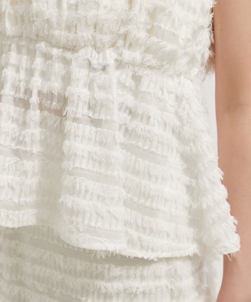 VIS(ビス)の「【洗える】フリンジジャガードビスチェ(キャミソール・レディース・ブラック/キナリ・FREE)」の17枚目の写真