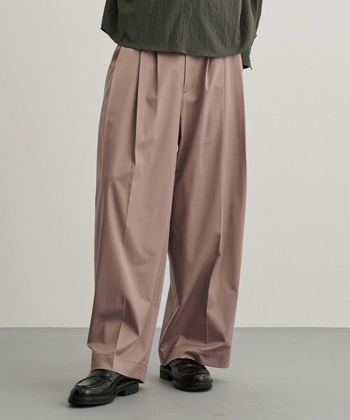 PUBLIC TOKYO（パブリックトウキョウ）の「スムージーワイドバレルレッグスラックス（スラックス・メンズ・ダークグレー/ダークネイビー/ブラック/カーキ/ベージュ/ダークブラウン・1/3/2）」の9枚目の写真