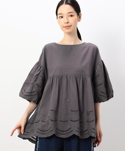 ONIGIRI（オニギリ）の「シフリー　プルオーバーブラウス（シャツ/ブラウス・レディース・ブラウン/オフホワイト/マスタード・FREE）」の10枚目の写真