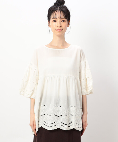 ONIGIRI（オニギリ）の「シフリー　プルオーバーブラウス（シャツ/ブラウス・レディース・ブラウン/オフホワイト/マスタード・FREE）」の13枚目の写真