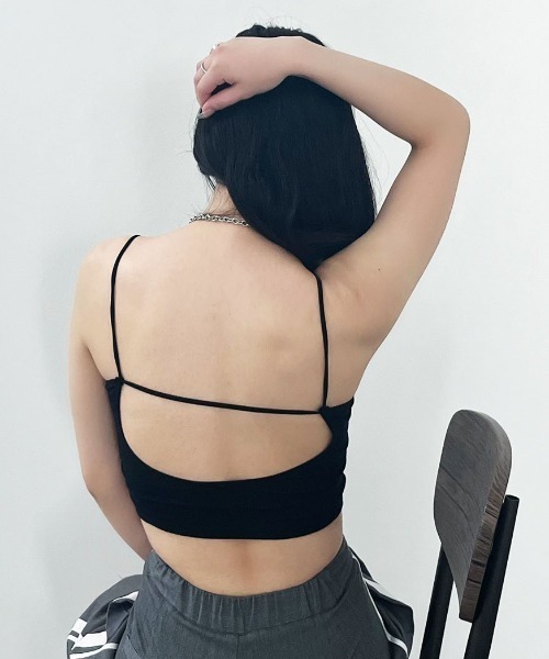 ⭐︎美品⭐︎カップインキャミソール　ブラトップ　ブラック　ストラップ付き M yvpubthum13509872-