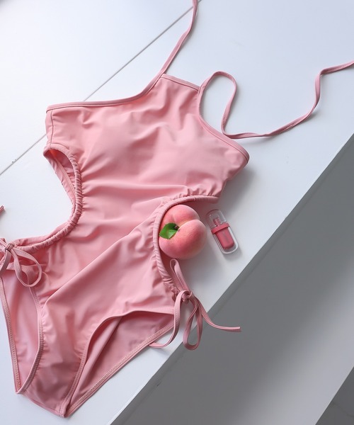 ホルターネックサイドオープンワンピース水着（水着）｜Girly