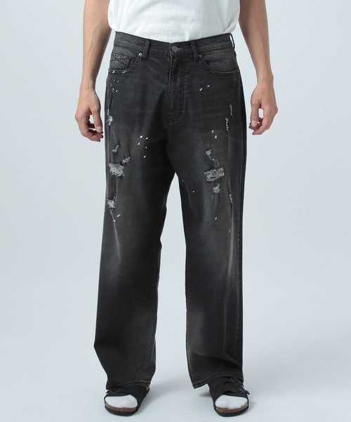 BAYFLOW(ベイフロー)の「クールタッチダメージデニム(デニムパンツ・メンズ・ブラック/ライトブルー・MEDIUM/LARGE)」の5枚目の写真