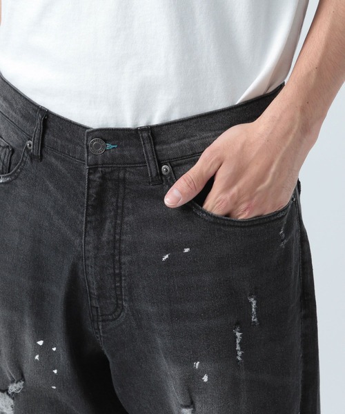 BAYFLOW(ベイフロー)の「クールタッチダメージデニム(デニムパンツ・メンズ・ブラック/ライトブルー・MEDIUM/LARGE)」の9枚目の写真