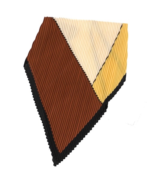 Settimissimo（セッティミッシモ）の「パネル柄 プリーツスカーフ（ストール/ショール・レディース・ベージュ/ブルー・FREE）」の6枚目の写真