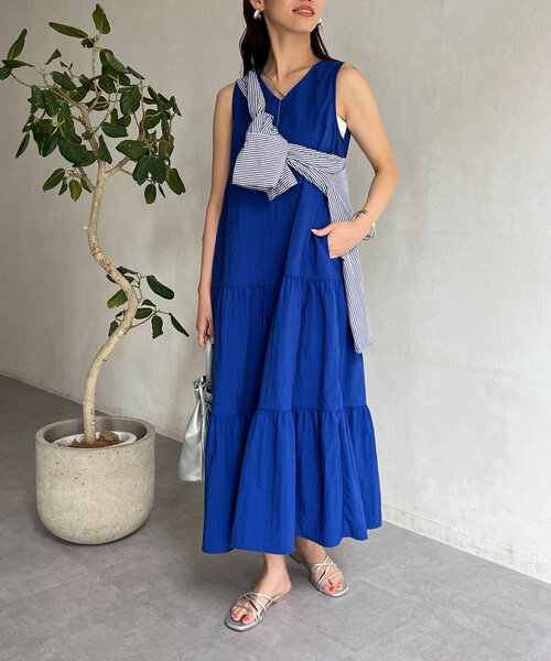 Chez toi（シェトワ）の「撥水ノースリワンピース（ワンピース・レディース・ブルー/ブラック/オレンジ・FREE）」の3枚目の写真