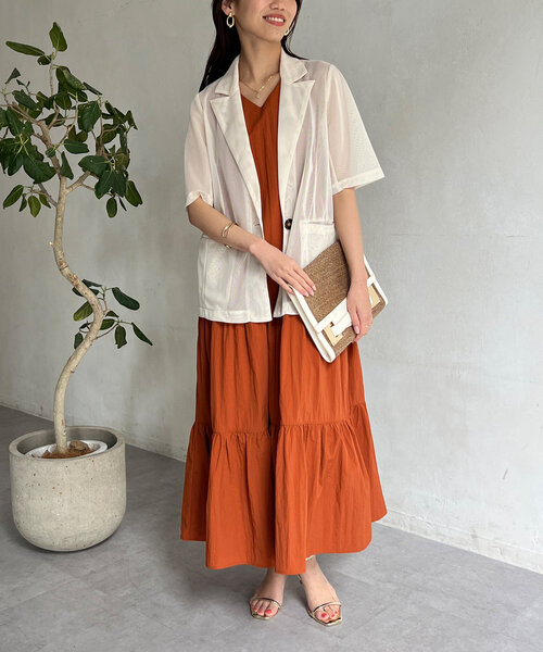 Chez toi（シェトワ）の「撥水ノースリワンピース（ワンピース・レディース・ブルー/ブラック/オレンジ・FREE）」の17枚目の写真