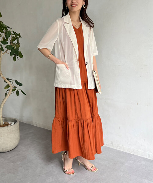 Chez toi（シェトワ）の「撥水ノースリワンピース（ワンピース・レディース・ブルー/ブラック/オレンジ・FREE）」の16枚目の写真