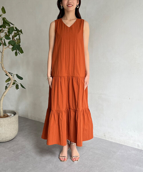 Chez toi（シェトワ）の「撥水ノースリワンピース（ワンピース・レディース・ブルー/ブラック/オレンジ・FREE）」の9枚目の写真