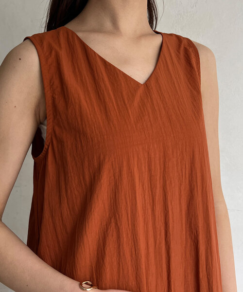 Chez toi（シェトワ）の「撥水ノースリワンピース（ワンピース・レディース・ブルー/ブラック/オレンジ・FREE）」の6枚目の写真