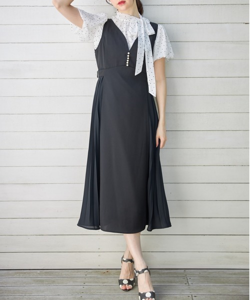 tocco closet(トッコ クローゼット)の「リボンタイ付きシアードットバルーンスリーブブラウス(シャツ/ブラウス・レディース・オフホワイト/ブラック/グレー・M)」の4枚目の写真