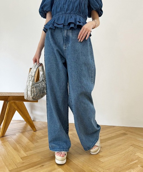 one after another NICE CLAUP（ワンアフターアナザーナイスクラップ）の「アソートデニムワイドパンツ/SMサイズ（デニムパンツ・レディース・ブラック/サックスブルー/ブルー/オフホワイト・MEDIUM/SMALL）」の16枚目の写真