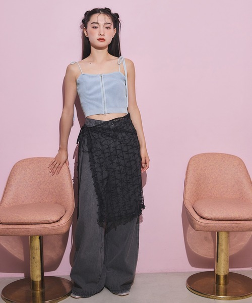 one after another NICE CLAUP（ワンアフターアナザーナイスクラップ）の「アソートデニムワイドパンツ/SMサイズ（デニムパンツ・レディース・ブラック/サックスブルー/ブルー/オフホワイト・MEDIUM/SMALL）」の11枚目の写真