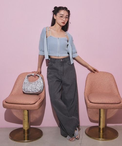 one after another NICE CLAUP（ワンアフターアナザーナイスクラップ）の「アソートデニムワイドパンツ/SMサイズ（デニムパンツ・レディース・ブラック/サックスブルー/ブルー/オフホワイト・MEDIUM/SMALL）」の10枚目の写真