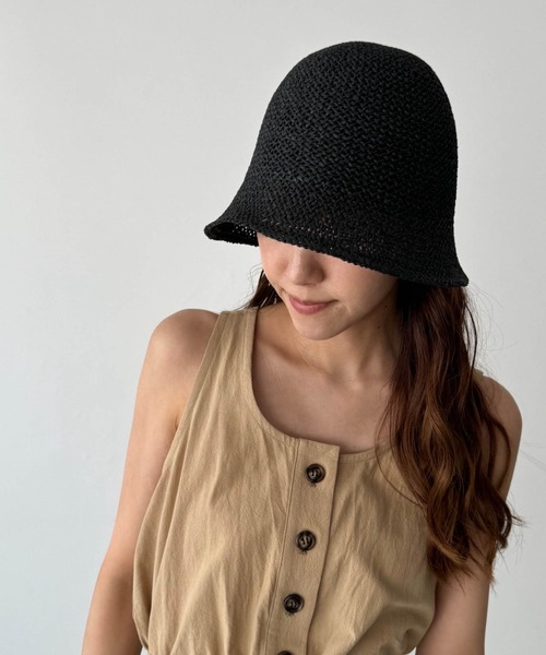 CANAL JEAN（キャナルジーン）の「El mar　ペーパーバケットハット（ハット・レディース・クリーム/ブラック/ベージュ・ONE SIZE）」の2枚目の写真