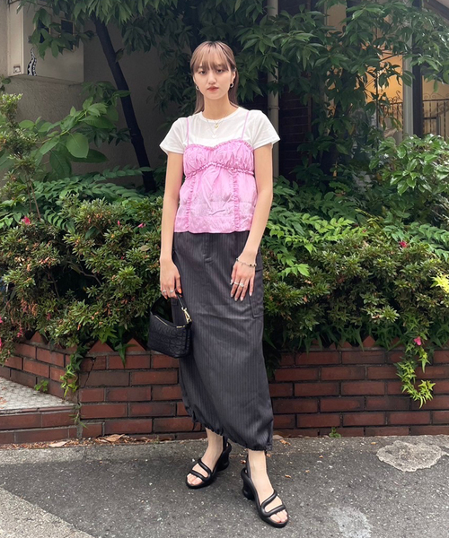 GANNI（ガニー）の「【GANNI / ガニー】Shiny Tech Strap Top