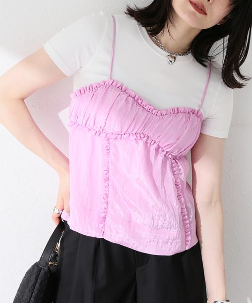 GANNI（ガニー）の「【GANNI / ガニー】Shiny Tech Strap Top