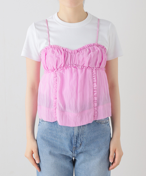 GANNI（ガニー）の「【GANNI / ガニー】Shiny Tech Strap Top