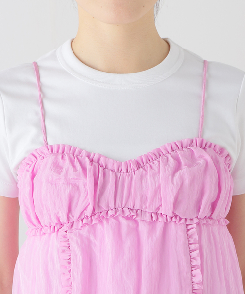 ganni キャミソール GANNI（ガニー）の「【GANNI / ガニー】Shiny Tech Strap Top