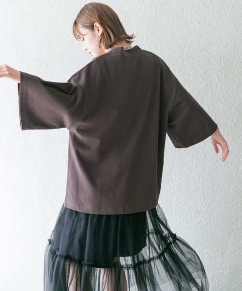 KBF（ケイビーエフ）の「BIGフットボールTEE（Tシャツ/カットソー・レディース・チャコールグレー/ベージュ系その他・ONE）」の8枚目の写真