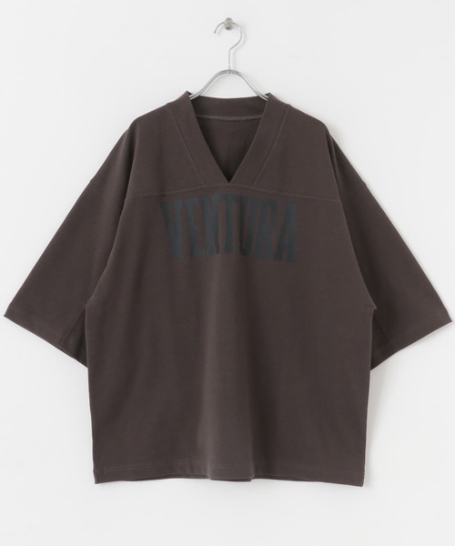 KBF（ケイビーエフ）の「BIGフットボールTEE（Tシャツ/カットソー・レディース・チャコールグレー/ベージュ系その他・ONE）」の19枚目の写真