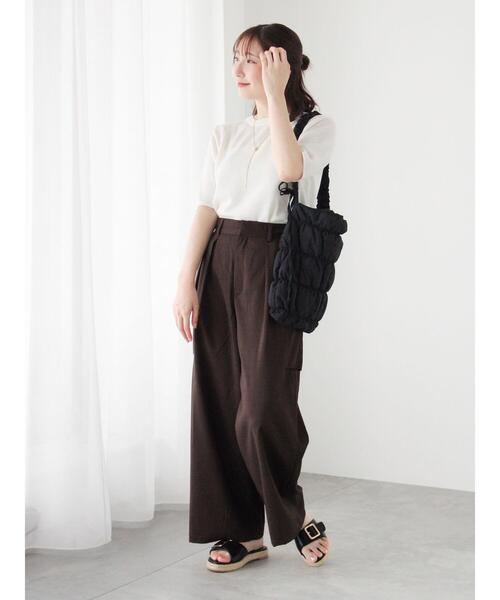 Te chichi TERRASSE（テチチテラス）の「サイドカットアウトスラックス（その他パンツ・レディース・チャコールグレー/ブラウン/ベージュ・F）」の16枚目の写真