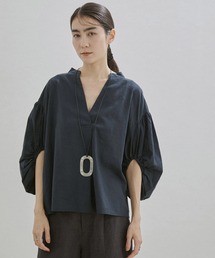 新品タグ付　アダム エ ロペ　リネンブラウス 楽天市場】リネンスキッパーギャザーブラウス[GENTLE LINEN