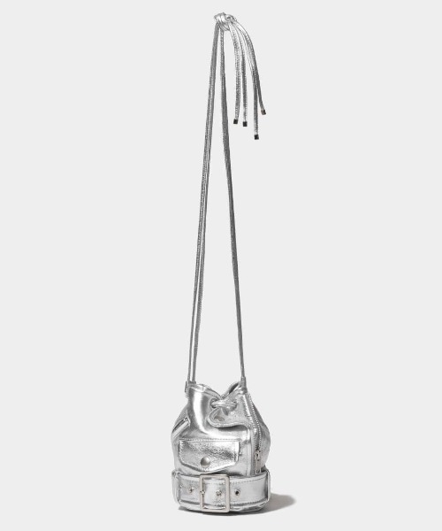 beautiful people（ビューティフルピープル）の「riders mini drawstring bag silver（ショルダーバッグ・レディース・シルバー・FREE）」の6枚目の写真