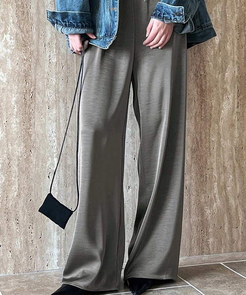サテン ワイドパンツ（その他パンツ）｜OSYAREVO（オシャレボ