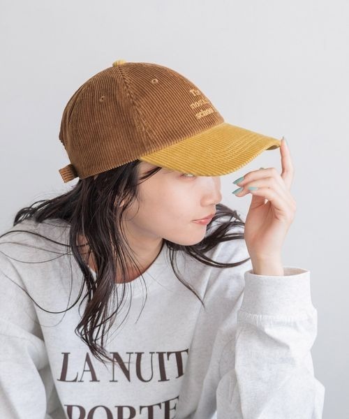 LOWRYS FARM(ローリーズファーム)の「2トーンコーデュロイCAP 140417(キャップ・レディース・ブラウン/ネイビー・FREE)」の3枚目の写真