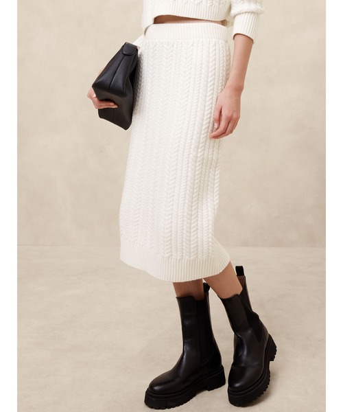 【セール】BANANA REPUBLIC FACTORY STORE ウーリーコットンミディセータースカート（スカート）｜BANANA REPUBLIC FACTORY STORE（バナナリパブリック ファクトリーストア）