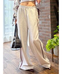 EVRIS | サイドリボンワイドスウェットパンツ【セットアップ着用可能】(スウェットパンツ)