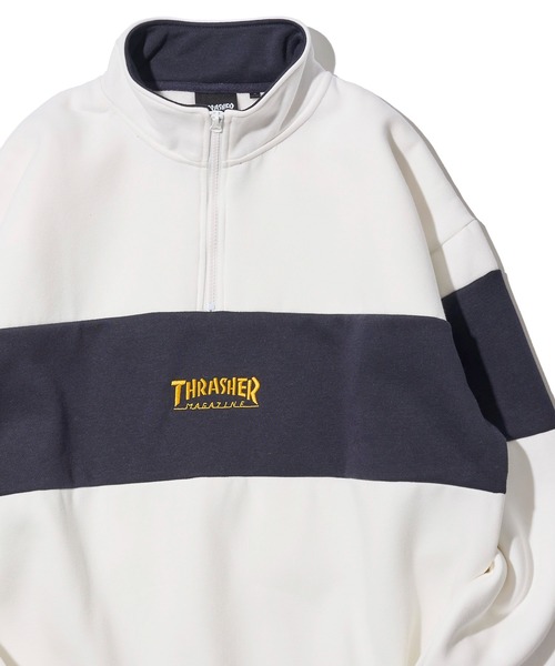 THRASHER(スラッシャー)の「【THRASHER / スラッシャー】裏起毛ワンポイント刺繍スタンドハーフジップ スウェットトレーナー(スウェット・メンズ・ブラック/ホワイト/ライトグレー/グリーン/ネイビー・MEDIUM/LARGE/X-LARGE)」の2枚目の写真