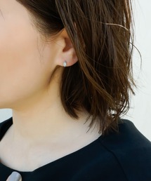 anq. | 「anq.」K10WG・パライバアパタイト　マーキスポストピアス(ピアス（両耳用）)
