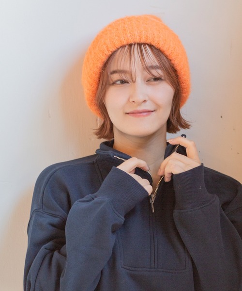14+(イチヨンプラス)の「モヘアニット帽 / Assorted Mohair Knit Beanie(ニットキャップ/ビーニー・レディース・ブラック/グレー/ブルー/ホワイト/グリーン/ピンク/ベージュ/オレンジ・FREE)」の8枚目の写真