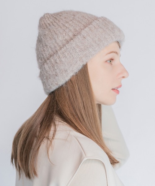 14+(イチヨンプラス)の「モヘアニット帽 / Assorted Mohair Knit Beanie(ニットキャップ/ビーニー・レディース・ブラック/グレー/ブルー/ホワイト/グリーン/ピンク/ベージュ/オレンジ・FREE)」の12枚目の写真