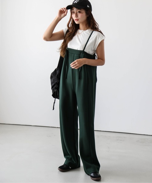 AMELY（エミリー）の「ワイドパンツサロペット（その他パンツ・レディース・グレー/ブラック/グリーン/キナリ・フリー）」の21枚目の写真