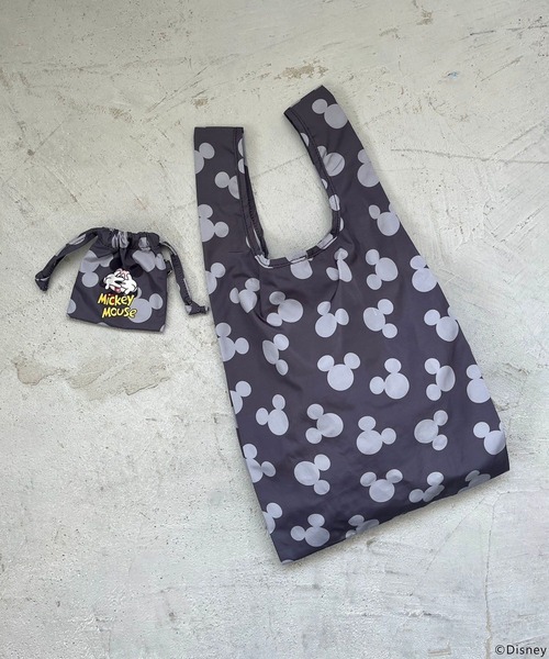 Me%（ミィパーセント）の「【Disney】巾着エコバッグ 137610（エコバッグ/サブバッグ・レディース・ブラック/ピンク/ブルー系その他/ドット・FREE）」の2枚目の写真